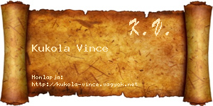 Kukola Vince névjegykártya